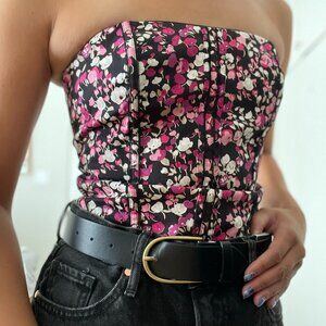 White House Black Market Floral Corset Top